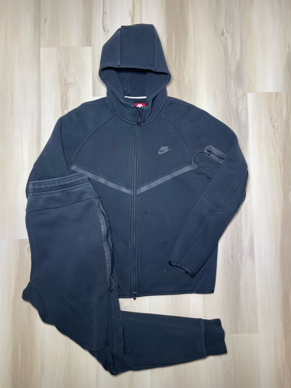 Nike Tech Fleece Windrunner Black Sz L Full Suit Zip Jacket & Pants HV0949-010